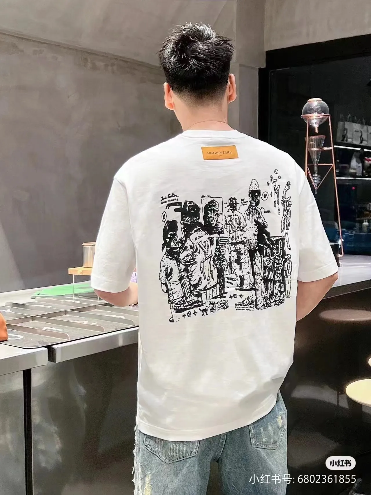Louis Vuitton/Louis Vuitton employee limited foam printed short-sleeves